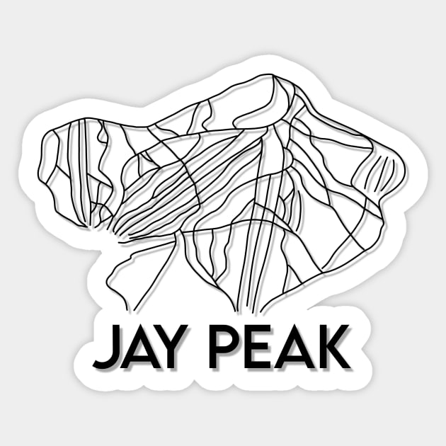 Jay Peak VT Trail Map | Jay Peak Ski Resort Trails Sticker by emilystp23